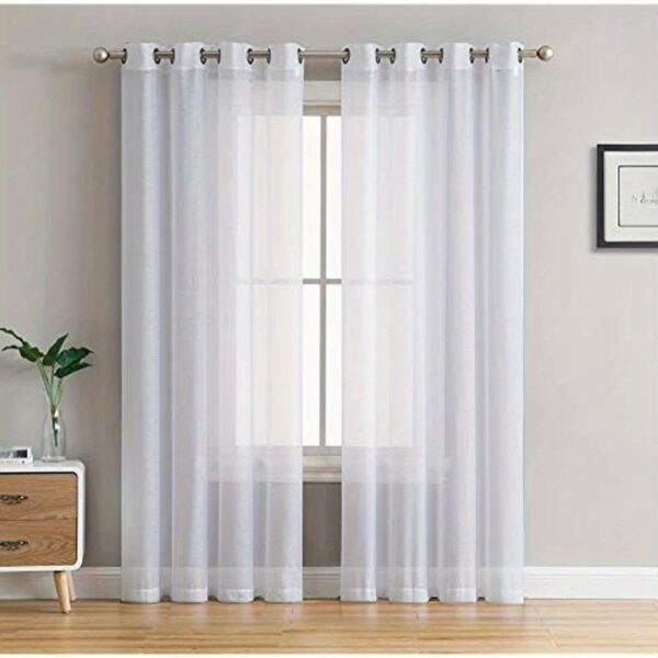 Set Cortinas Gasa Lino - Argolla 145x220 Blanca